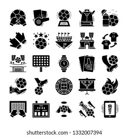 Football and Soccer Solid Icons Set