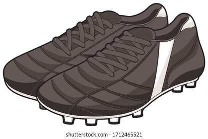 Football (soccer) spike cleats. Vector illustration