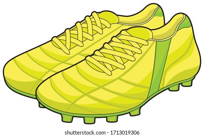 Football (soccer) spike cleats. Vector illustration