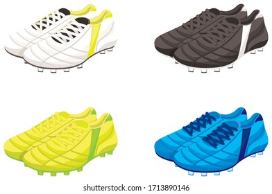 Football (soccer) spike cleats. Vector illustration