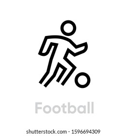 Football, Soccer sport icons. Editable stroke