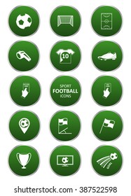 Football or soccer sport icons set. Vector illustration.