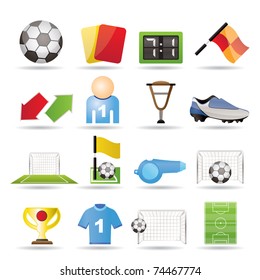 football, soccer and sport icons - vector icon set