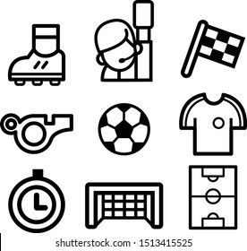 football, soccer sport  line icon set. vector illustration
