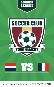 football soccer sport poster with balloon in shield vector illustration design
