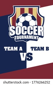 football soccer sport poster with balloon in shield vector illustration design