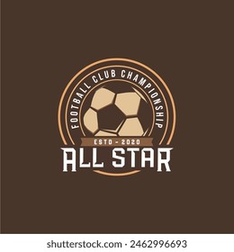 Football soccer sport team club league logo with shield and ball concept icon vector