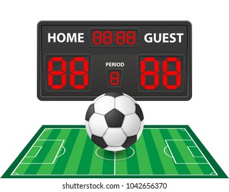 football soccer sports digital scoreboard vector illustration isolated on white background