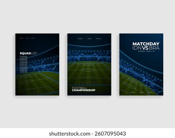 football soccer stadium poster, cover, template screen for business or social media