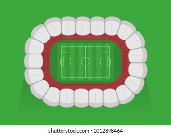 football  , soccer stadium top view vector Illustration