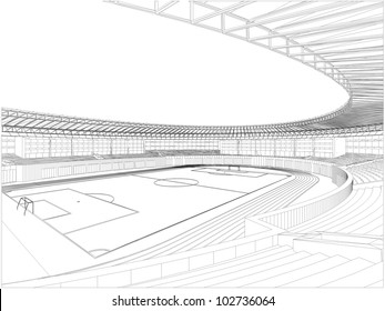 Football Soccer Stadium Vector 07