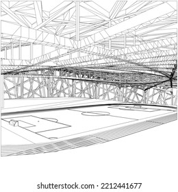 Football Soccer Stadium Vector 42. Illustration Isolated On White Background. A vector illustration Of A Football Stadium.