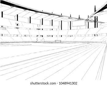 Football Soccer Stadium Vector Isolated On White Background 
