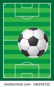 football soccer stadiun field and ball vector illustration