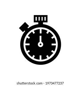 Football or Soccer Stopwatch icon in Glyph Style. a stopwatch to show the match time. Vector illustration icons can be used for applications, websites, or part of a logo.