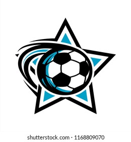 Football Soccer Swoosh Star Logo