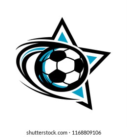 Football Soccer Swoosh Star Logo