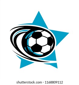 Football Soccer Swoosh Star Logo