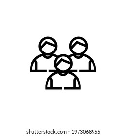 Football or Soccer Team icon in Outline Style. a football team consisting of eleven players. Vector illustration icons can be used for applications, websites, or part of a logo.