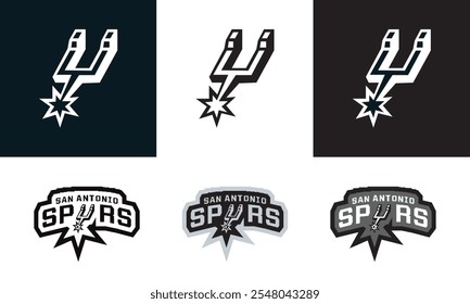 Ícones do time de futebol americano. Ícones do logotipo do San Antonio Spurs.eps
