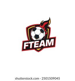 Football soccer team logo icon flat vector design