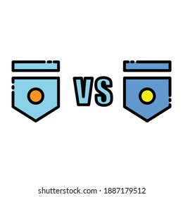 Football soccer team versus team lineal color icon. Simple illustration mobile concept and web design. Vector illustration can be used for topics like sport, ball games. Design template vector