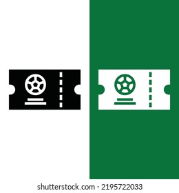 Football or Soccer Ticket icon in Glyph Style. a ticket with soccer ball is a symbol of stadium entrance ticket. Vector illustration icons can be used for apps, websites, or part of a logo.