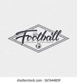 Football, Soccer tournament, championship, league Hand lettering badges labels can be used for design, presentations, brochures, flyers, sports equipment, corporate identity, sales