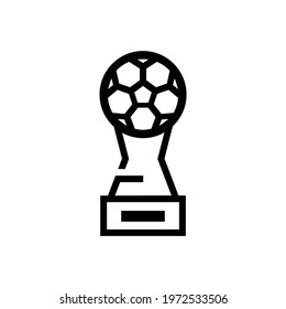 Football or Soccer Trophy Vector icon in Outline Style. a Trophy with soccer ball is a symbol of Champion or Winner. Vector illustration icons can be used for apps, websites, or logo.