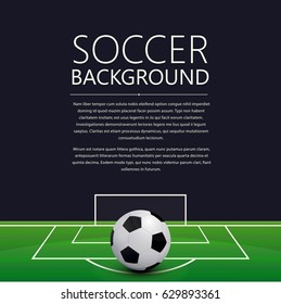 Football, soccer vector background card with room for text