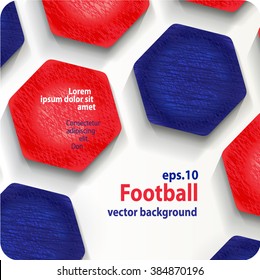 Football (soccer) Vector Background In The Colors Of The France Flag, Cover. Eps10.