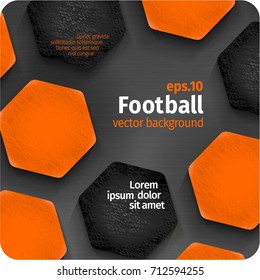 football (soccer) vector background, cover. Eps10. black, orange