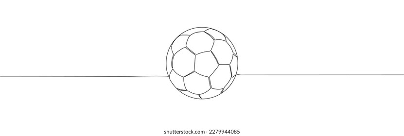 Football or soccer vector banner. Football sport event. One continuous line drawing.