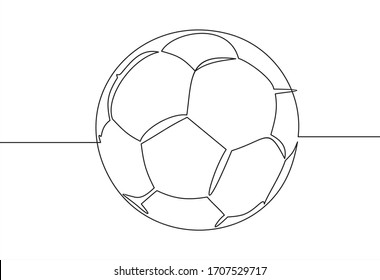 Football or soccer vector banner.Football sport event. One continuous line drawing.