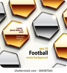 football (soccer) vector gold background, cover. Eps10.