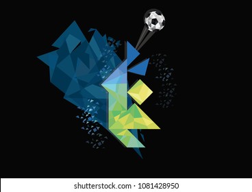 Football Soccer Vector Illustration in Black Background