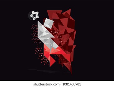 Football Soccer Vector Illustration in Black Background