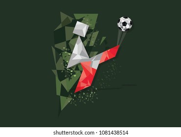 Football Soccer Vector Illustration in Green Background