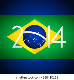 Football soccer vector poster, Brazil 2014