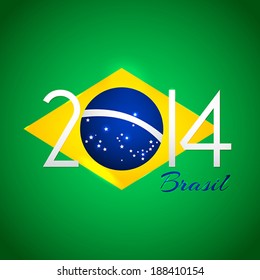 Football soccer vector poster, Brazil 2014