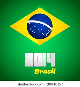 Football soccer vector poster, Brazil 2014