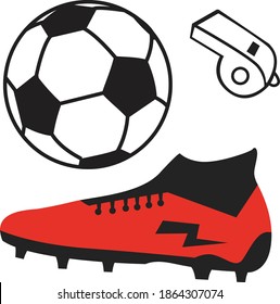 Football soccer vector set illustration on transparent background