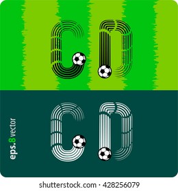 Football (soccer) vector set of letters "C","D" in the form of splines flight a soccer ball.eps8