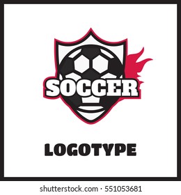 Football or soccer vintage label, logo vector