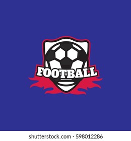 Football or soccer vintage label, logo vector