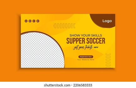 Football and soccer web banner template