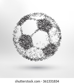 Football / Soccer Wireframe Design - Small connected dots and lines form an abstract football - Futuristic Technological Soccer Background Concept