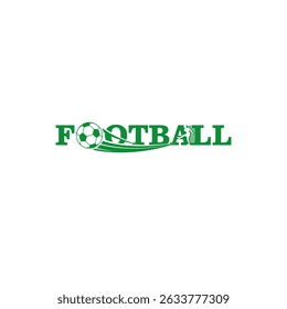 Football Soccer Wordmark Logo 2. Foot Ball replacing letter "O".