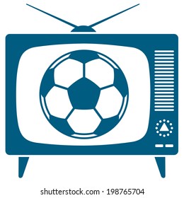 Football / Soccerball In The Retro TV Icon 