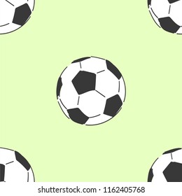 Football soccerball seamless pattern, tile hand drawn style vector doodle design illustrations